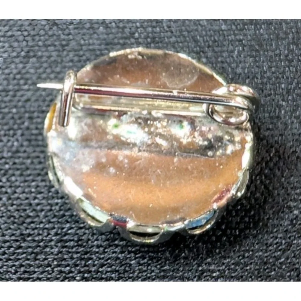 Vintage‎ Washington D.C. Capitol Dome Glass Cabochon Souvenir Brooch Pin USA